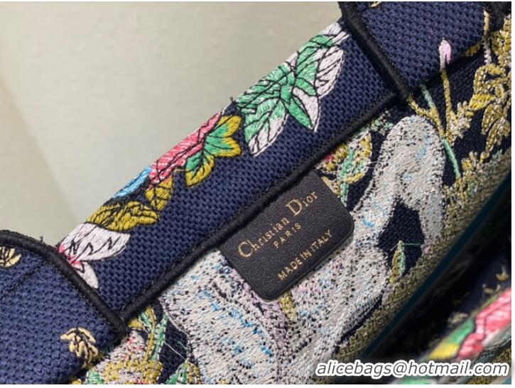 Best Quality MEDIUM DIOR BOOK TOTE Blue Multicolor D-Constellation Embroidery M1296ZRUV-5