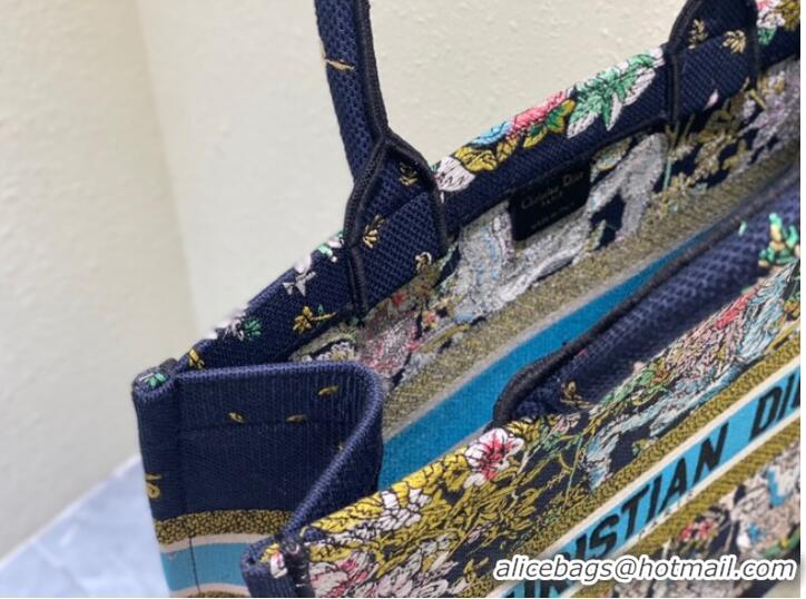 Best Quality MEDIUM DIOR BOOK TOTE Blue Multicolor D-Constellation Embroidery M1296ZRUV-5