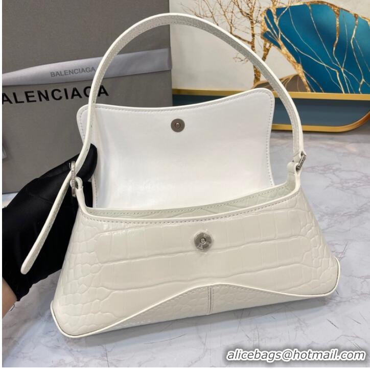 Trendy Design Balenciaga LINDSAY CROCODILE EMBOSSED SMALL SHOULDER BAG WITH STRAP 6009 white