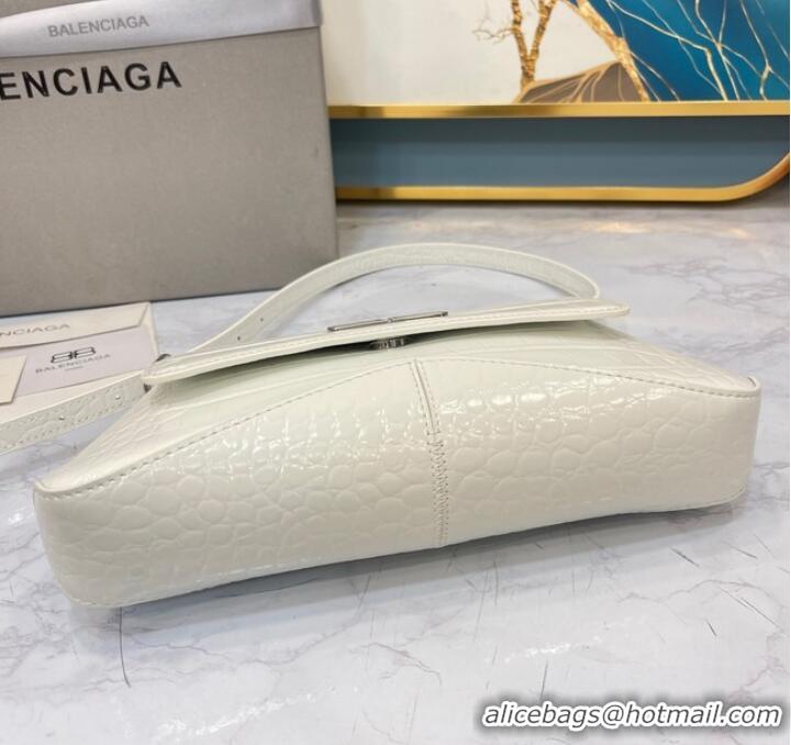 Trendy Design Balenciaga LINDSAY CROCODILE EMBOSSED SMALL SHOULDER BAG WITH STRAP 6009 white