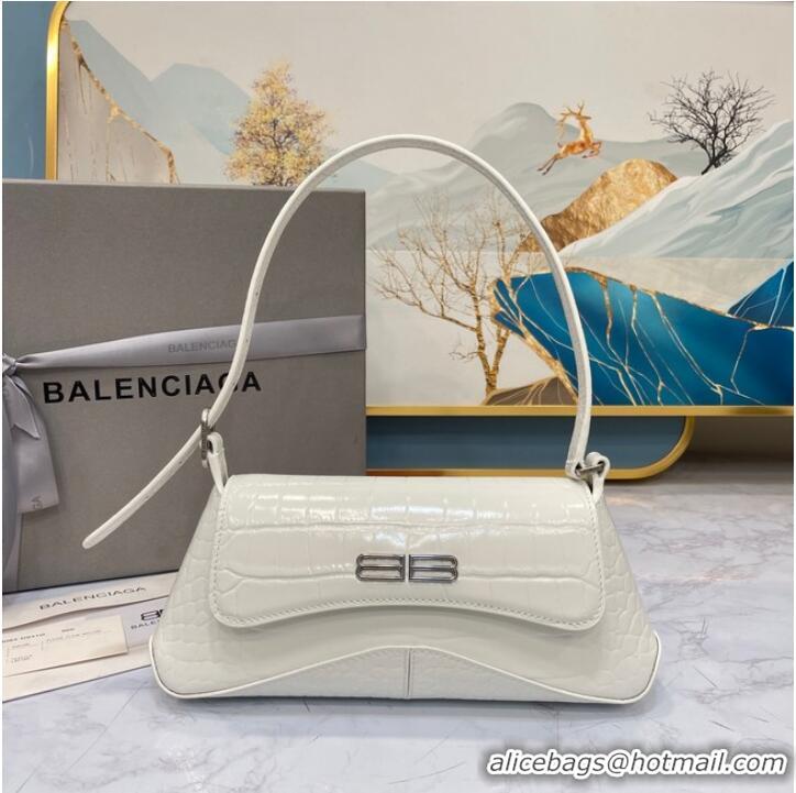 Trendy Design Balenciaga LINDSAY CROCODILE EMBOSSED SMALL SHOULDER BAG WITH STRAP 6009 white