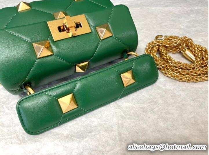 Good Looking VALENTINO GARAVANI ROMAN STUD Small sheepskin bag 1W2B0L04 green