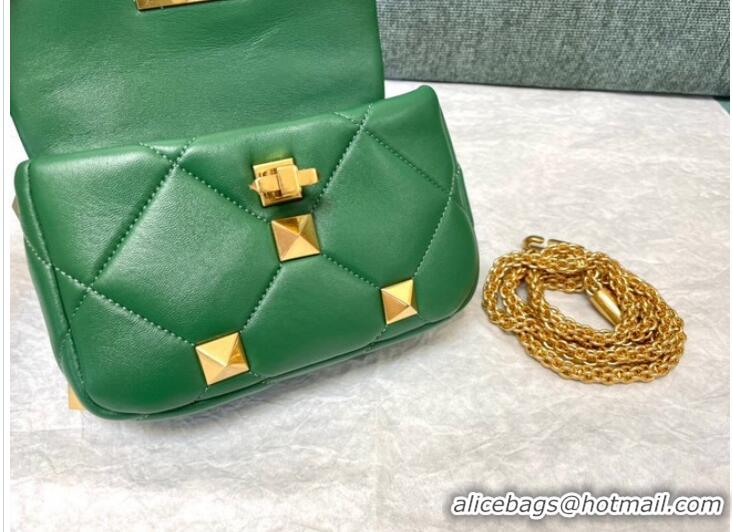 Good Looking VALENTINO GARAVANI ROMAN STUD Small sheepskin bag 1W2B0L04 green