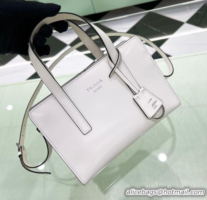 Top Quality Prada Re-Edition 1995 brushed-leather small shoulder bag 1BA357 White