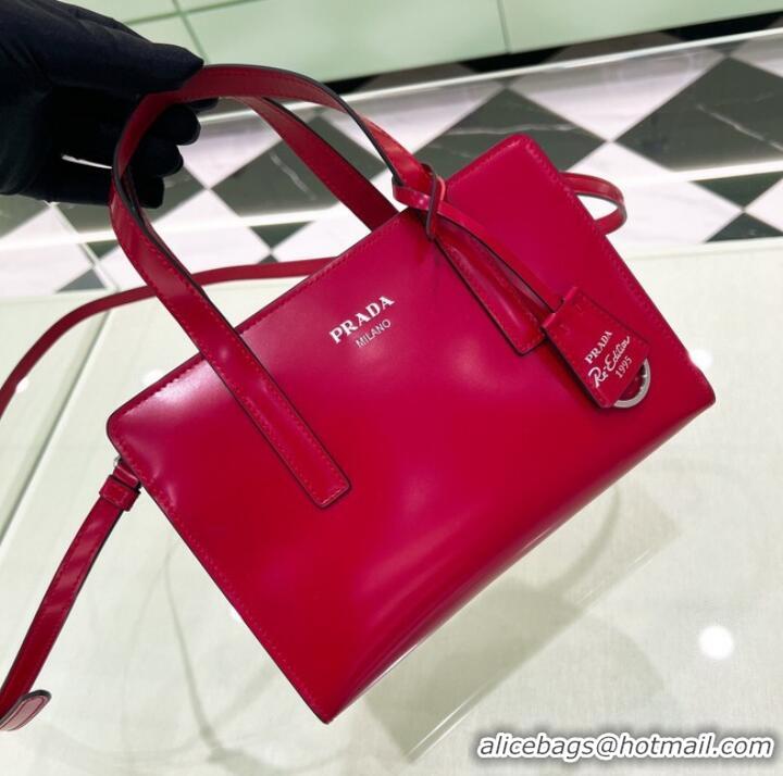 Famous Brand Prada Re-Edition 1995 brushed-leather small shoulder bag 1BA357 red