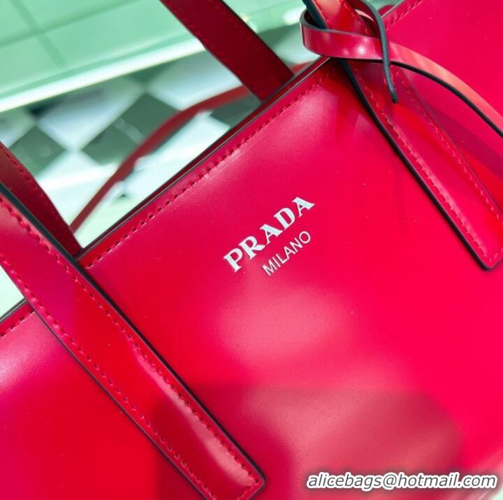 Famous Brand Prada Re-Edition 1995 brushed-leather small shoulder bag 1BA357 red