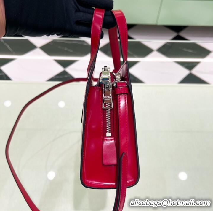 Famous Brand Prada Re-Edition 1995 brushed-leather small shoulder bag 1BA357 red