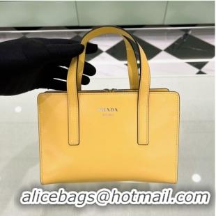 Super Quality Prada Re-Edition 1995 brushed-leather small shoulder bag 1BA357 yellow