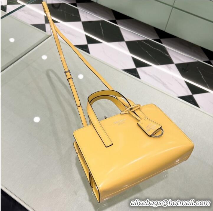 Super Quality Prada Re-Edition 1995 brushed-leather small shoulder bag 1BA357 yellow