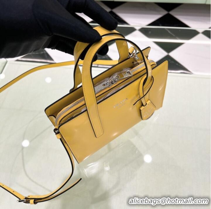 Super Quality Prada Re-Edition 1995 brushed-leather small shoulder bag 1BA357 yellow