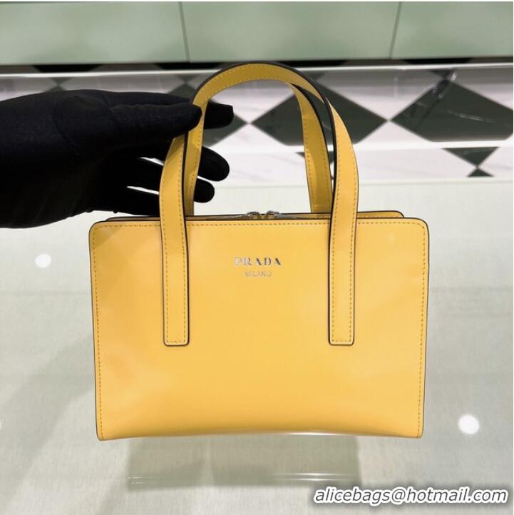 Super Quality Prada Re-Edition 1995 brushed-leather small shoulder bag 1BA357 yellow