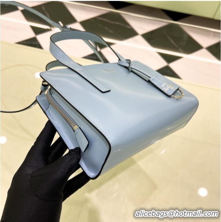 Good Product Prada Re-Edition 1995 brushed-leather small shoulder bag 1BA357 light blue