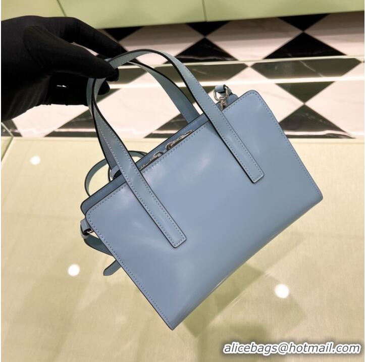 Good Product Prada Re-Edition 1995 brushed-leather small shoulder bag 1BA357 light blue