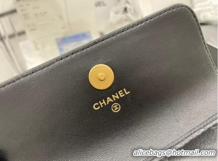 Top Grade Chanel mini FLAP BAG Lambskin & Gold-Tone Metal A68098 black