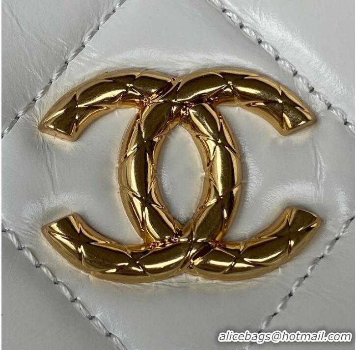 Well Crafted Chanel MINI CAMERA CASE AS3383 white