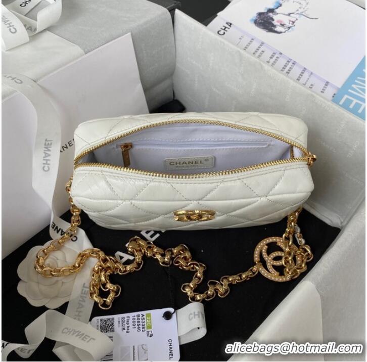 Well Crafted Chanel MINI CAMERA CASE AS3383 white