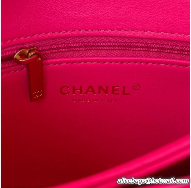 Luxury New Chanel small FLAP BAG Lambskin & Gold-Tone Metal AS3386 pink