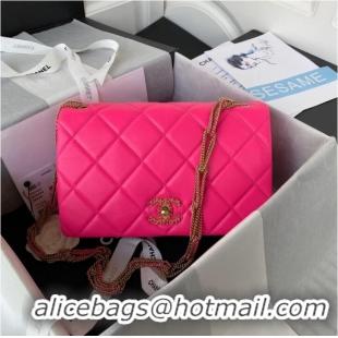 Buy Classic Chanel small FLAP BAG Lambskin & Gold-Tone Metal AS3387 pink