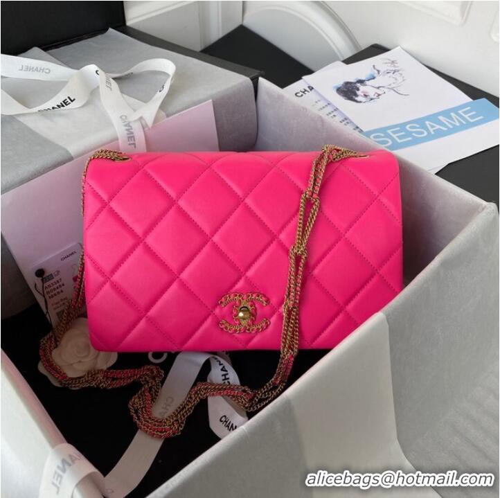 Buy Classic Chanel small FLAP BAG Lambskin & Gold-Tone Metal AS3387 pink