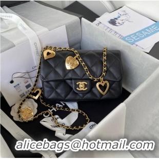 New Style Chanel MINI FLAP BAG Lambskin & Gold-Tone Metal AS3457 black