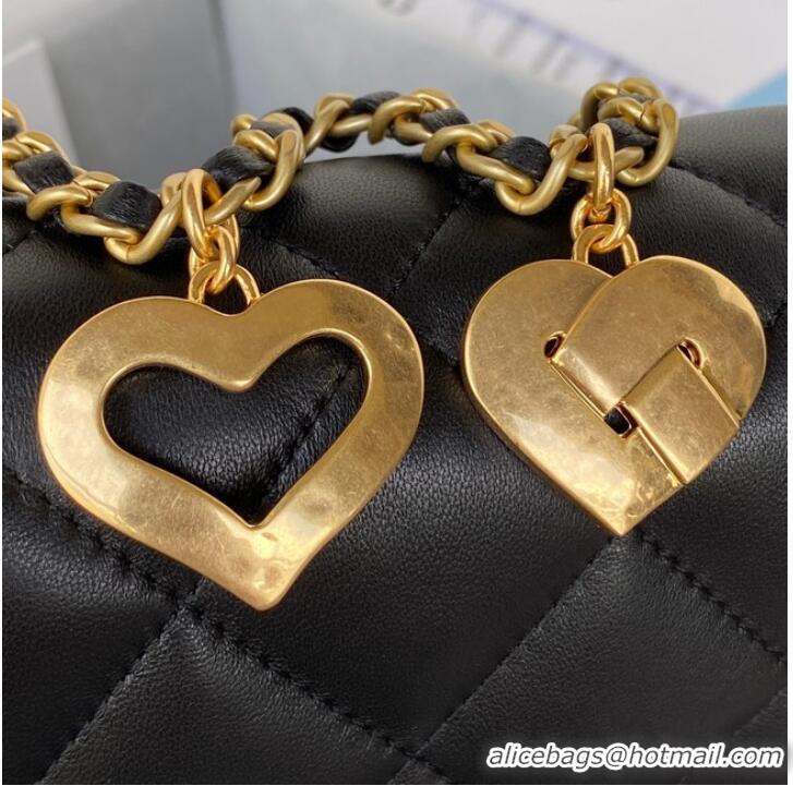 New Style Chanel MINI FLAP BAG Lambskin & Gold-Tone Metal AS3457 black