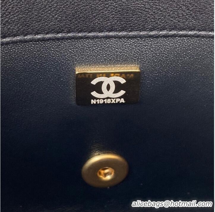 New Style Chanel MINI FLAP BAG Lambskin & Gold-Tone Metal AS3457 black