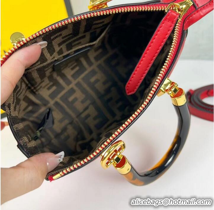 Shop Best Fendi By The Way Mini Small leather Boston bag 8BS067A Red