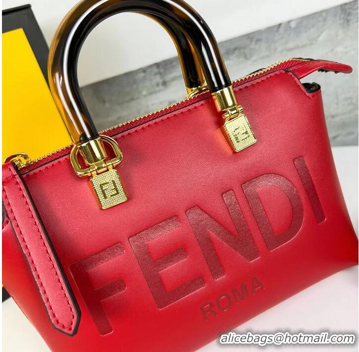 Shop Best Fendi By The Way Mini Small leather Boston bag 8BS067A Red