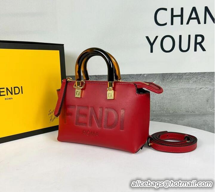 Shop Best Fendi By The Way Mini Small leather Boston bag 8BS067A Red