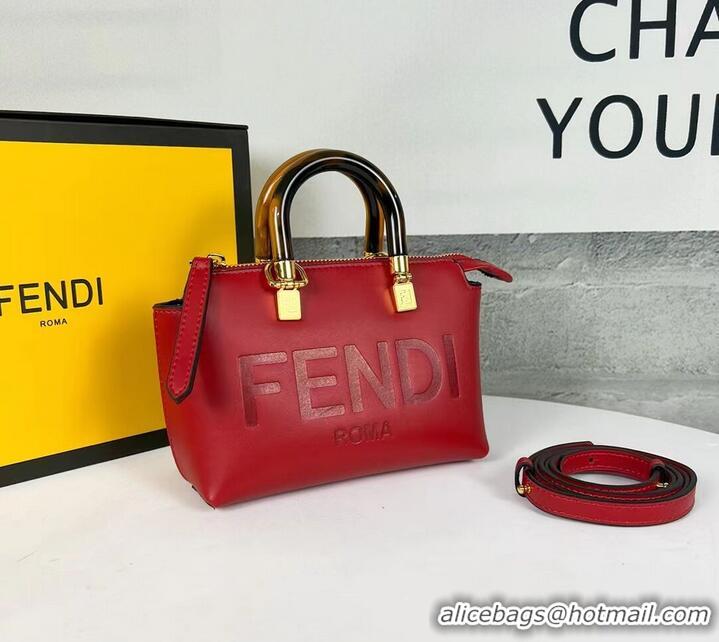 Shop Best Fendi By The Way Mini Small leather Boston bag 8BS067A Red