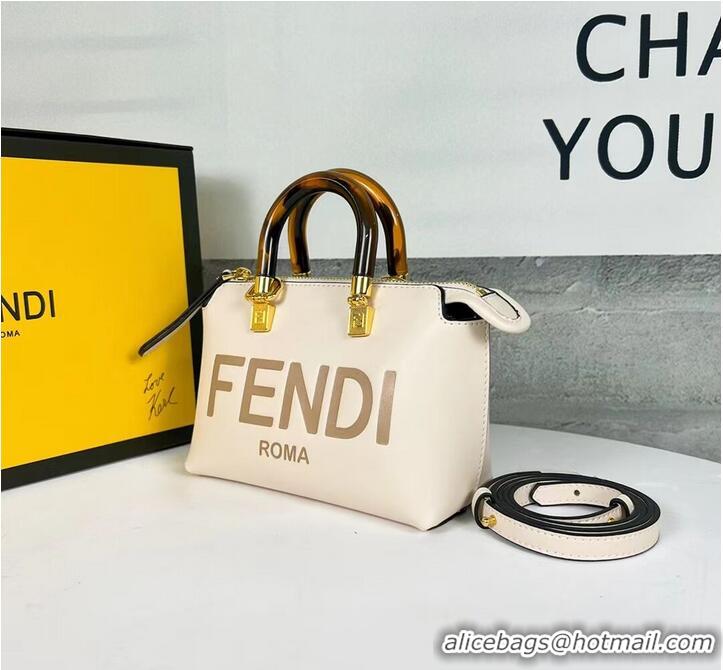 Well Crafted Fendi By The Way Mini Small leather Boston bag 8BS067A Cream