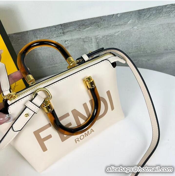 Well Crafted Fendi By The Way Mini Small leather Boston bag 8BS067A Cream