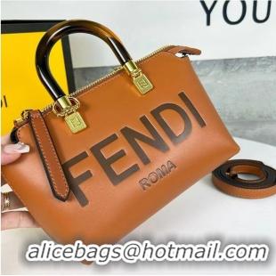 Well Crafted Fendi By The Way Mini Small leather Boston bag 8BS067A brown