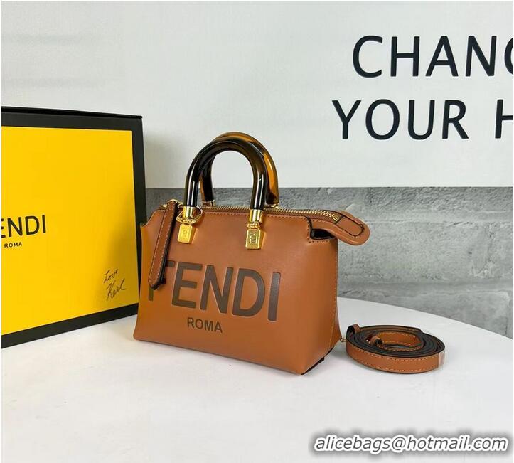 Well Crafted Fendi By The Way Mini Small leather Boston bag 8BS067A brown