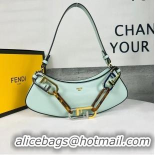 Famous Brand Fendi O Lock Swing Mint green leather pouch 8BS068A green