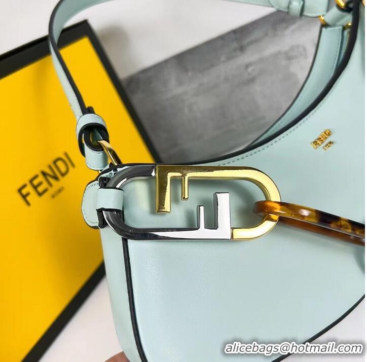 Famous Brand Fendi O Lock Swing Mint green leather pouch 8BS068A green