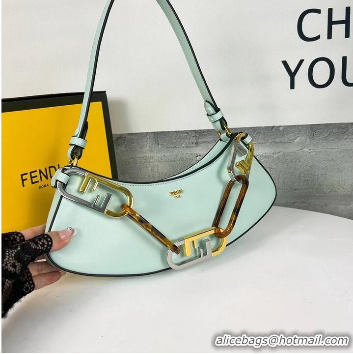 Famous Brand Fendi O Lock Swing Mint green leather pouch 8BS068A green