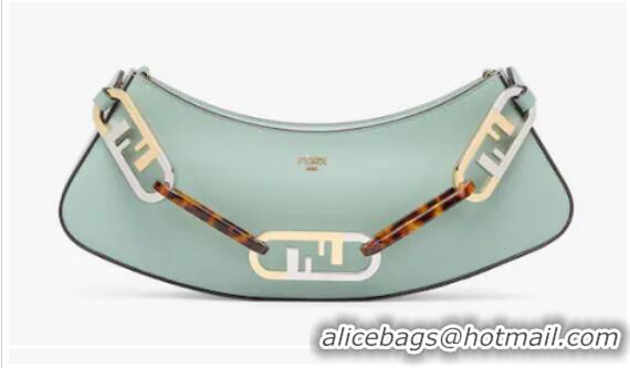 Famous Brand Fendi O Lock Swing Mint green leather pouch 8BS068A green