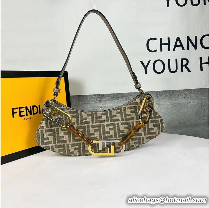 Buy Discount Fendi O Lock Swing Mint green leather pouch 8BS068A gray