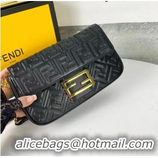 Buy Discount Fendi Baguette nappa leather bag F0881 Black