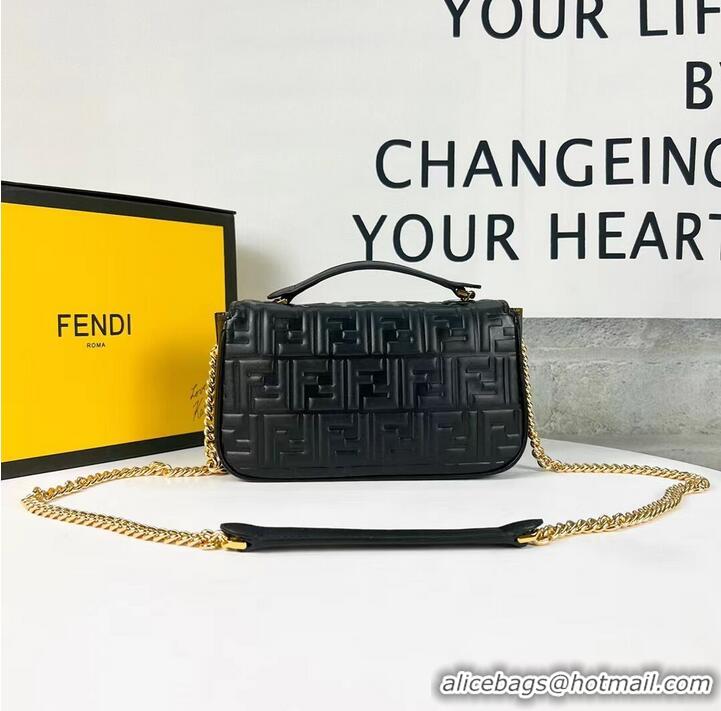 Buy Discount Fendi Baguette nappa leather bag F0881 Black