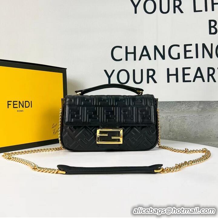 Buy Discount Fendi Baguette nappa leather bag F0881 Black