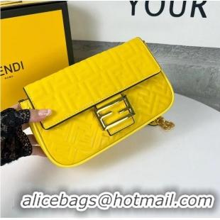 Famous Brand Fendi Baguette nappa leather bag F0881 yellow