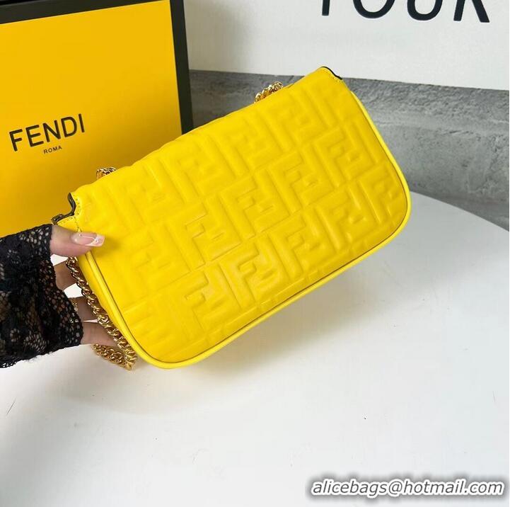 Famous Brand Fendi Baguette nappa leather bag F0881 yellow