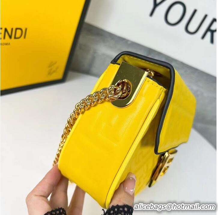 Famous Brand Fendi Baguette nappa leather bag F0881 yellow