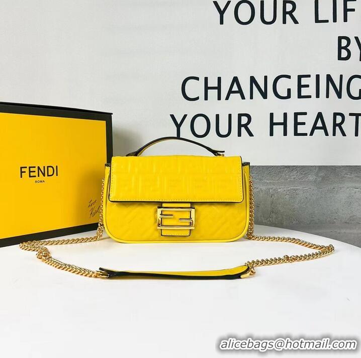 Famous Brand Fendi Baguette nappa leather bag F0881 yellow