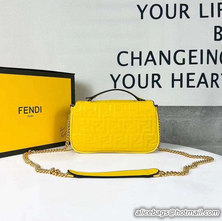 Famous Brand Fendi Baguette nappa leather bag F0881 yellow