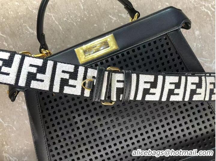 Good Taste Fendi Peekaboo ISeeU perforated leather bag F1658 black