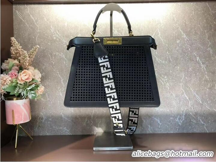 Good Taste Fendi Peekaboo ISeeU perforated leather bag F1658 black