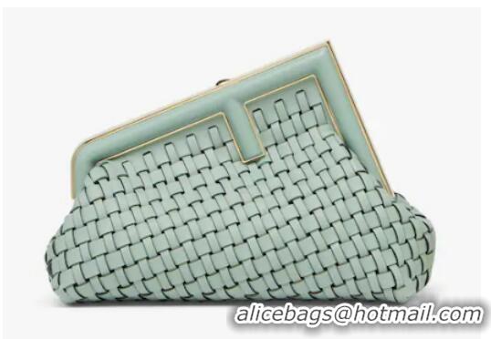 Top Quality Fendi First Small Mint green leather interlace bag 8BP129A Green